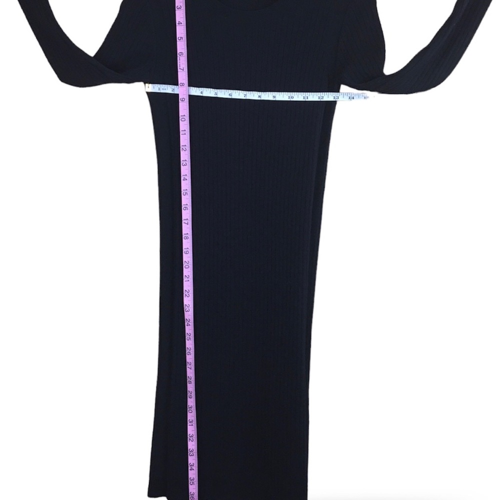 Everlane Luxe Black Wool Bland Ribbed Long Sleeve Dress Size XS - Picture 11 of 11